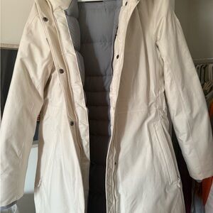 Women's Cream Hooded Coat